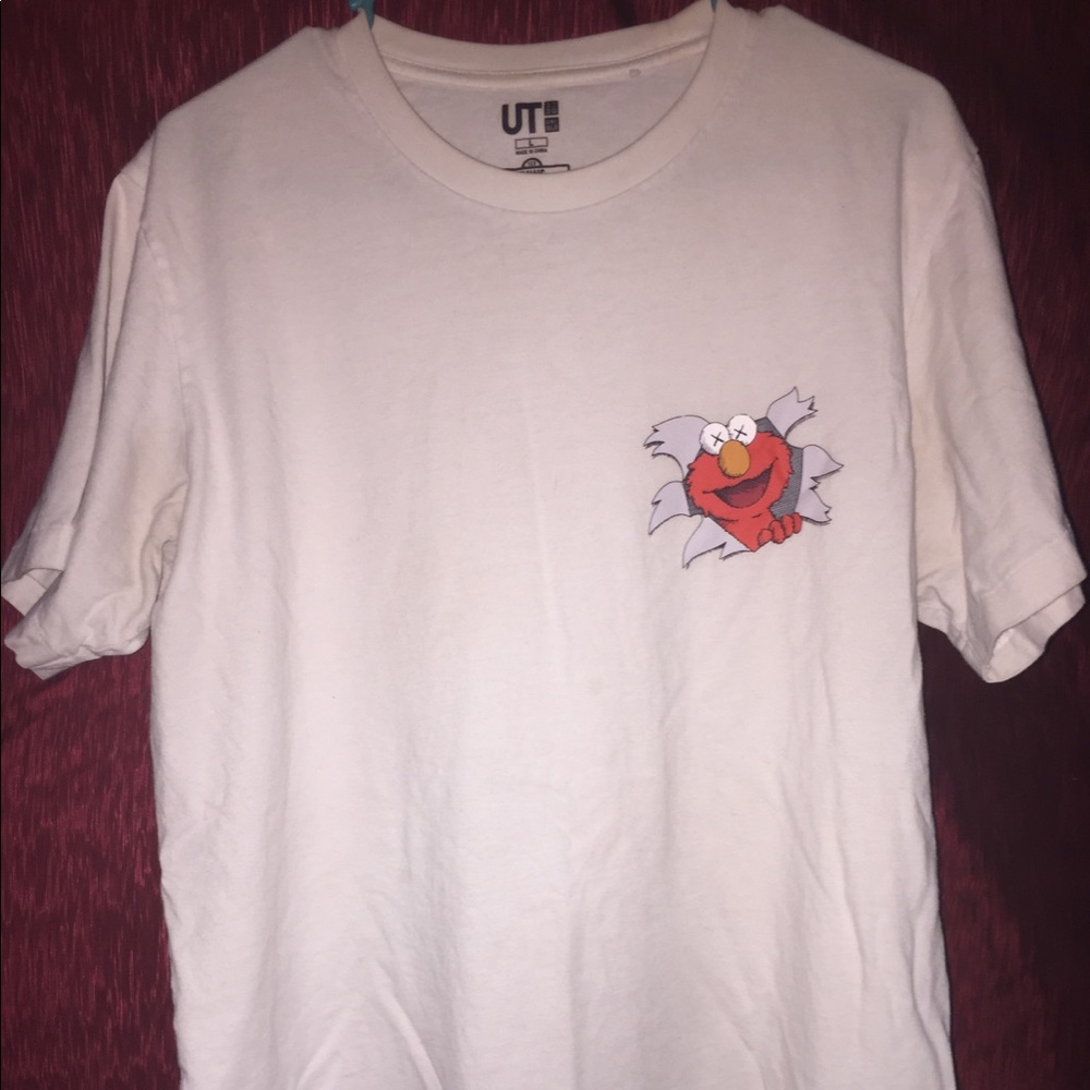 KAWS x Sesame Street DESIGNER white tee. RARE.